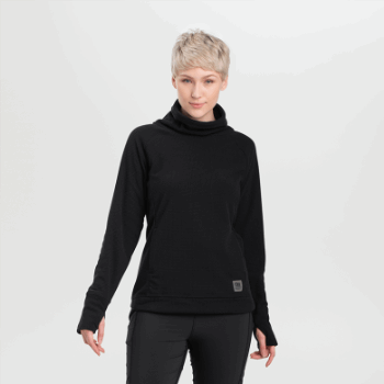 Outdoor Research Jersey Negro Con Capucha De Mezcla De Frutos Secos Para Mujer