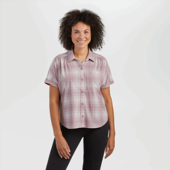 Outdoor Research Mujer Astroman S/s Sol Camisa Moth Plaid