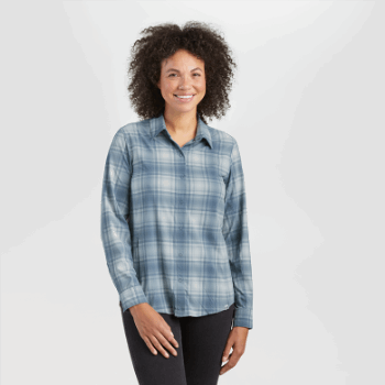Outdoor Research Mujer Astroman L/s Sun Shirt Nimbus Plaid