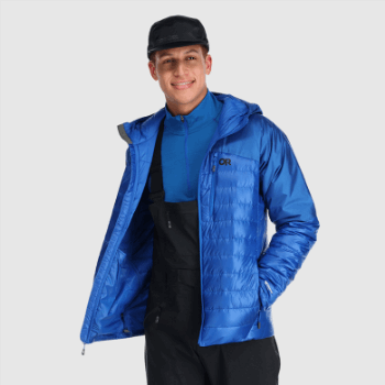 Outdoor Research Sudadera Con Capucha De Plumón De Helio Para Hombre Azul Clásico