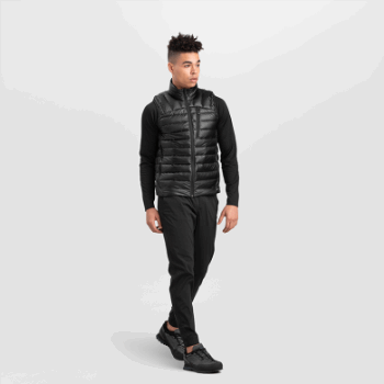 Chaleco De Plumón De Helio Para Hombre De Investigación Al Aire Libre Negro