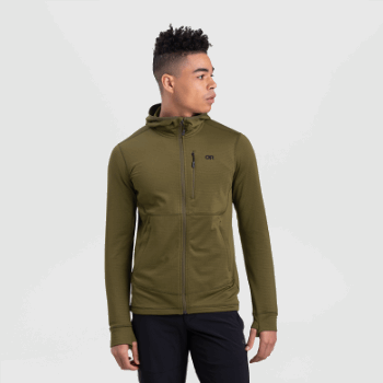 Outdoor Research Vigor, Sudadera Con Capucha Y Cremallera Completa Para Hombre, Loden