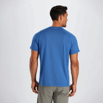 Camiseta De Manga Corta De Argon Para Hombre De Investigación Al Aire Libre Azul Clásico