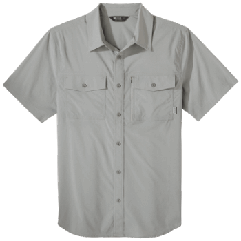 Camisa De Manga Corta De Estación De Paso Para Hombres De Investigación Al Aire Libre Peltre Claro Jaspeado