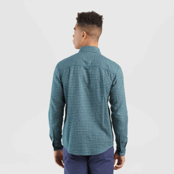 Camisa De Manga Larga De Ironhorse Para Hombre De Investigación Al Aire Libre A Cuadros De Línea De árboles