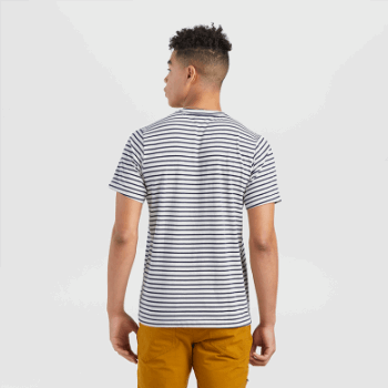 Camiseta De Investigación Al Aire Libre Terra S / S Para Hombre Con Raya Azul Marino