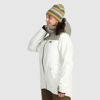 Chaqueta De Snowcrew Para Mujer De Investigación Al Aire Libre Nieve/pedernal