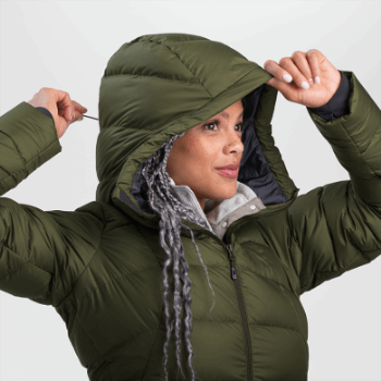 Outdoor Research Coldfront Down Sudadera Con Capucha Para Mujer Loden