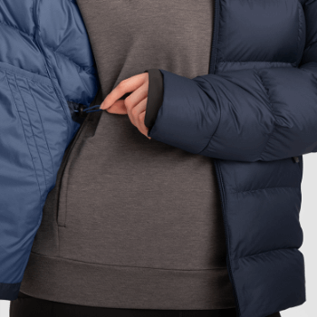 Outdoor Research Mujer Coldfront Down Hoodie Azul Marino