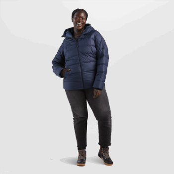 Outdoor Research Mujer Coldfront Down Hoodie Azul Marino