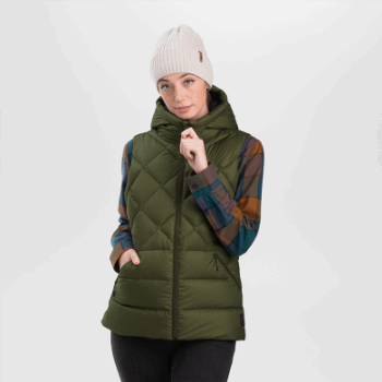 Chaleco De Plumón Con Capucha De Frente Frío Para Mujer De Investigación Al Aire Libre Loden