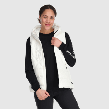 Chaleco De Plumón Con Capucha Para Mujer De Investigación Al Aire Libre Para La Nieve