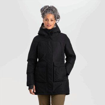 Outdoor Research Stormcraft Down Parka Para Mujer, Negro