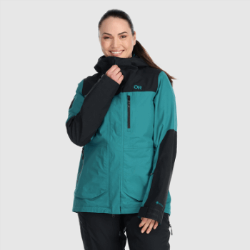 Chaqueta De Tormenta Kulshan Para Mujer De Investigación Al Aire Libre Lago Profundo / Negro