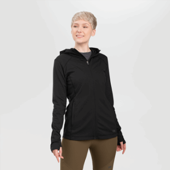 Outdoor Research Sudadera Con Capucha Y Cremallera Completa Melody Para Mujer, Negra