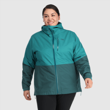 Chaqueta Impermeable De Talla Grande Aspire Ii Gore-tex® Para Mujer De Investigación Al Aire Libre Lago Profundo/línea De árboles