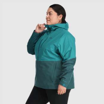 Chaqueta Impermeable De Talla Grande Aspire Ii Gore-tex® Para Mujer De Investigación Al Aire Libre Lago Profundo/línea De árboles