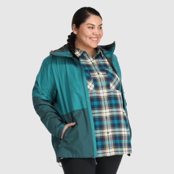 Chaqueta Impermeable De Talla Grande Aspire Ii Gore-tex® Para Mujer De Investigación Al Aire Libre Lago Profundo/línea De árboles