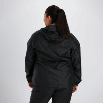 Chaqueta De Lluvia De Helio Para Mujer De Investigación Al Aire Libre, Talla Grande, Negra