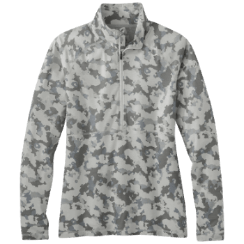 Outdoor Research Alpine Onset Mujer Merino Media Cremallera Snow Camo