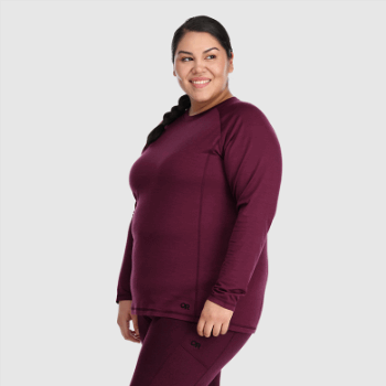 Outdoor Research Mujer Alpine Onset Merino 150 Crew-plus Carbón Jaspeado