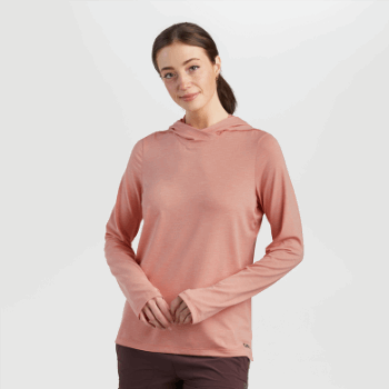 Outdoor Research Activeice Spectrum Sun - Sudadera Con Capucha Para Mujer, Guayaba, Brezo