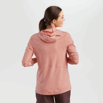 Outdoor Research Activeice Spectrum Sun - Sudadera Con Capucha Para Mujer, Guayaba, Brezo