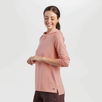 Outdoor Research Activeice Spectrum Sun - Sudadera Con Capucha Para Mujer, Guayaba, Brezo