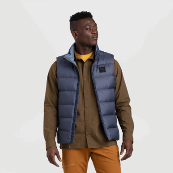 Chaleco De Plumón De Frente Frío Para Hombre De Investigación Al Aire Libre Azul Marino