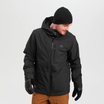 Chaqueta De Snowcrew Para Hombre De Investigación Al Aire Libre Negra