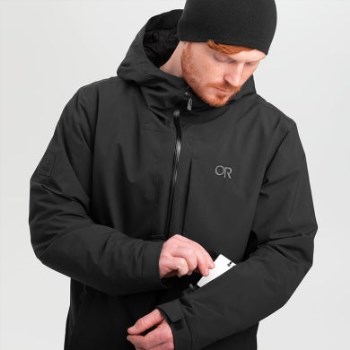 Chaqueta De Snowcrew Para Hombre De Investigación Al Aire Libre Negra