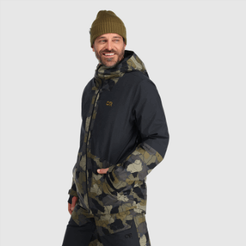 Chaqueta De Snowcrew Para Hombre De Investigación Al Aire Libre Loden Camo/negro