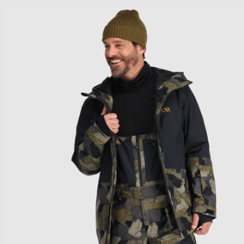 Chaqueta De Snowcrew Para Hombre De Investigación Al Aire Libre Loden Camo/negro