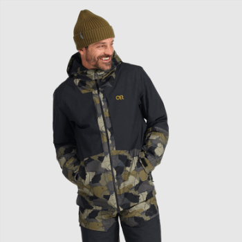 Chaqueta De Snowcrew Para Hombre De Investigación Al Aire Libre Loden Camo/negro