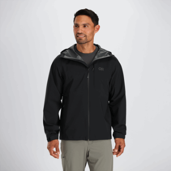 Chaqueta De Lluvia Dryline Para Hombre De Investigación Al Aire Libre Negra
