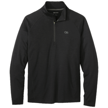 Outdoor Research Alpine Onset Merino De Hombre Con Cremallera De Un Cuarto, Negro