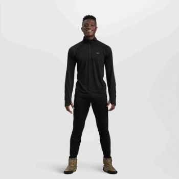 Outdoor Research Alpine Onset Merino De Hombre Con Cremallera De Un Cuarto, Negro