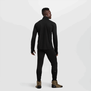 Outdoor Research Alpine Onset Merino De Hombre Con Cremallera De Un Cuarto, Negro