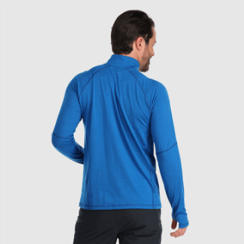 Outdoor Research Alpine Onset Merino De Hombre Con Un Cuarto De Cremallera Azul Clásico