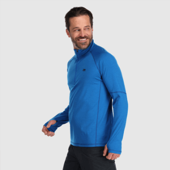 Outdoor Research Alpine Onset Merino De Hombre Con Un Cuarto De Cremallera Azul Clásico