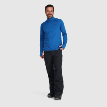 Outdoor Research Alpine Onset Merino De Hombre Con Un Cuarto De Cremallera Azul Clásico