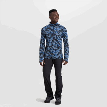 Outdoor Research Alpine Onset Merino Para Hombre Con Cremallera De Un Cuarto Azul Marino Camo