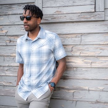 Outdoor Research Hombre Astroman S/s Sun Shirt Nimbus Plaid