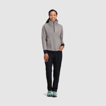 Outdoor Research Jersey Con Cremallera De Un Cuarto De Trail Mix Para Mujer, Ceniza