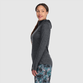 Outdoor Research Mujer Alpine Onset Merino 150 Sudadera Con Capucha Carbón Jaspeado