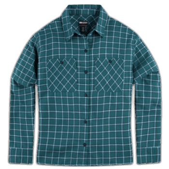 Camisa De Franela De Retroalimentación Para Mujeres De Investigación Al Aire Libre A Cuadros De Lago Profundo Claro