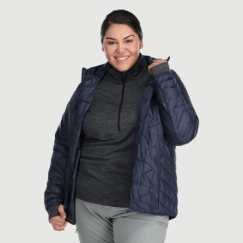 Outdoor Research Mujer Superstrand Lt Sudadera Con Capucha-plus Azul Marino