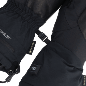 Guantes De Gore-tex Calefaccionados Para Investigación Al Aire Libre, Negros