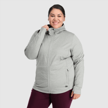Outdoor Research Melody Sudadera Con Capucha Y Cremallera Completa Para Mujer, Además De Peltre Claro Jaspeado