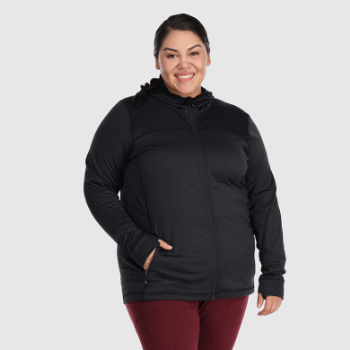 Outdoor Research Vigor Mujer Cremallera Completa Sudadera Con Capucha-plus Negro